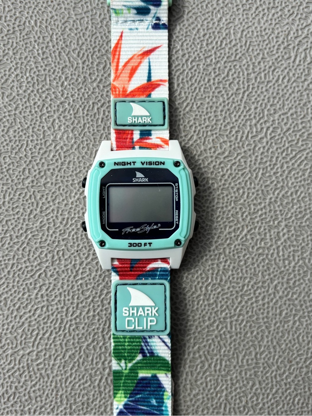 Shark Clip Watch Night Vision Digital Watch - Tropical Mint Green NEW